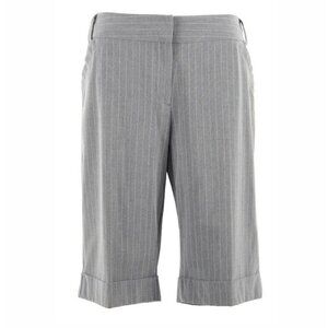 Methode Sz 12 x 13" Gray White Striped Polyester Blend Dress Shorts
